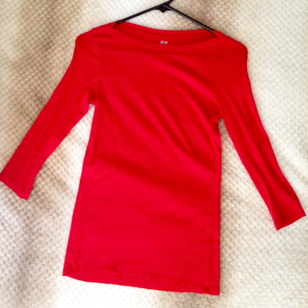 Uniqlo Boat Neck 3/4 Sleeve Top
